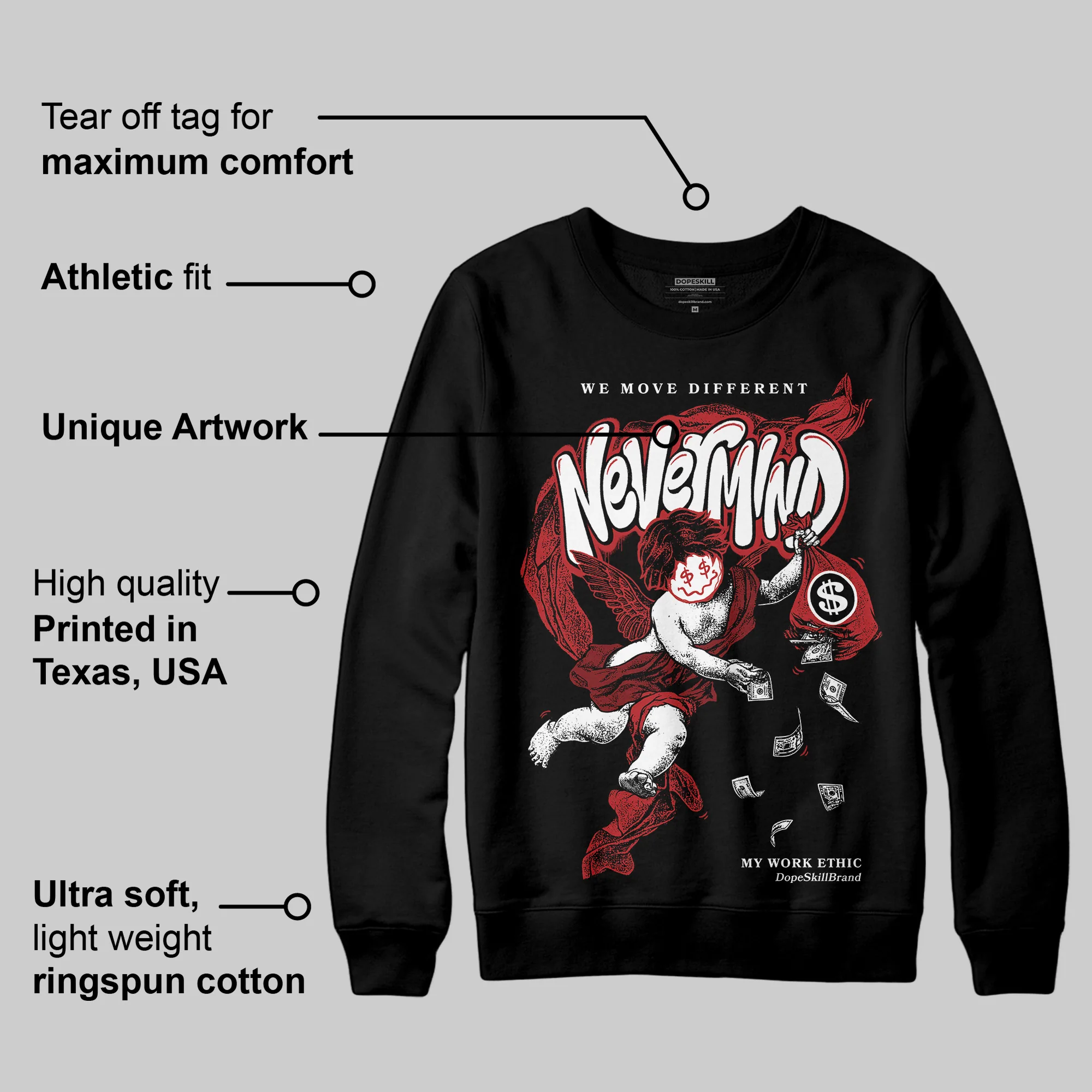 Flu Game 12s DopeSkill Sweatshirt Nevermind Graphic - Image 3