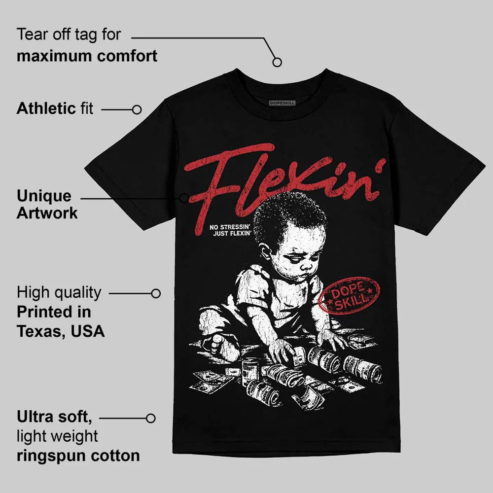 Flu Game 12s DopeSkill T-Shirt Flexin' Graphic - Image 3