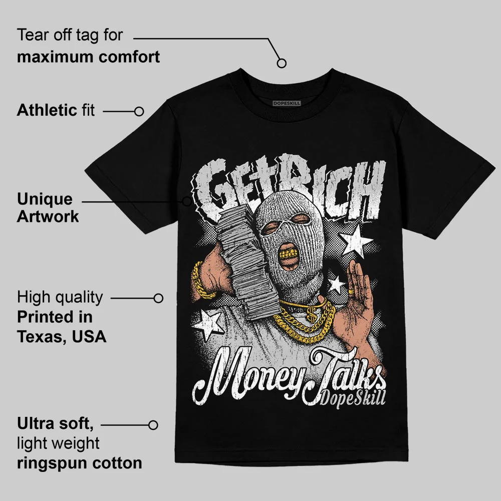 Foamposite One “Triple White” DopeSkill T-Shirt Get Rich Graphic - Image 3