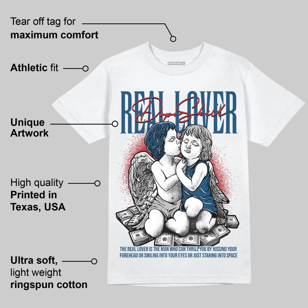 French Blue 12s DopeSkill T-Shirt Real Lover Graphic - Image 4