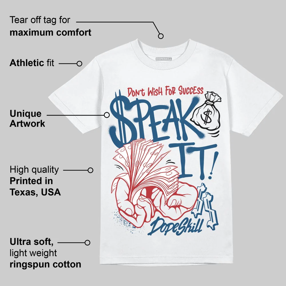 French Blue 12s DopeSkill T-Shirt Speak It Graphic - Image 4