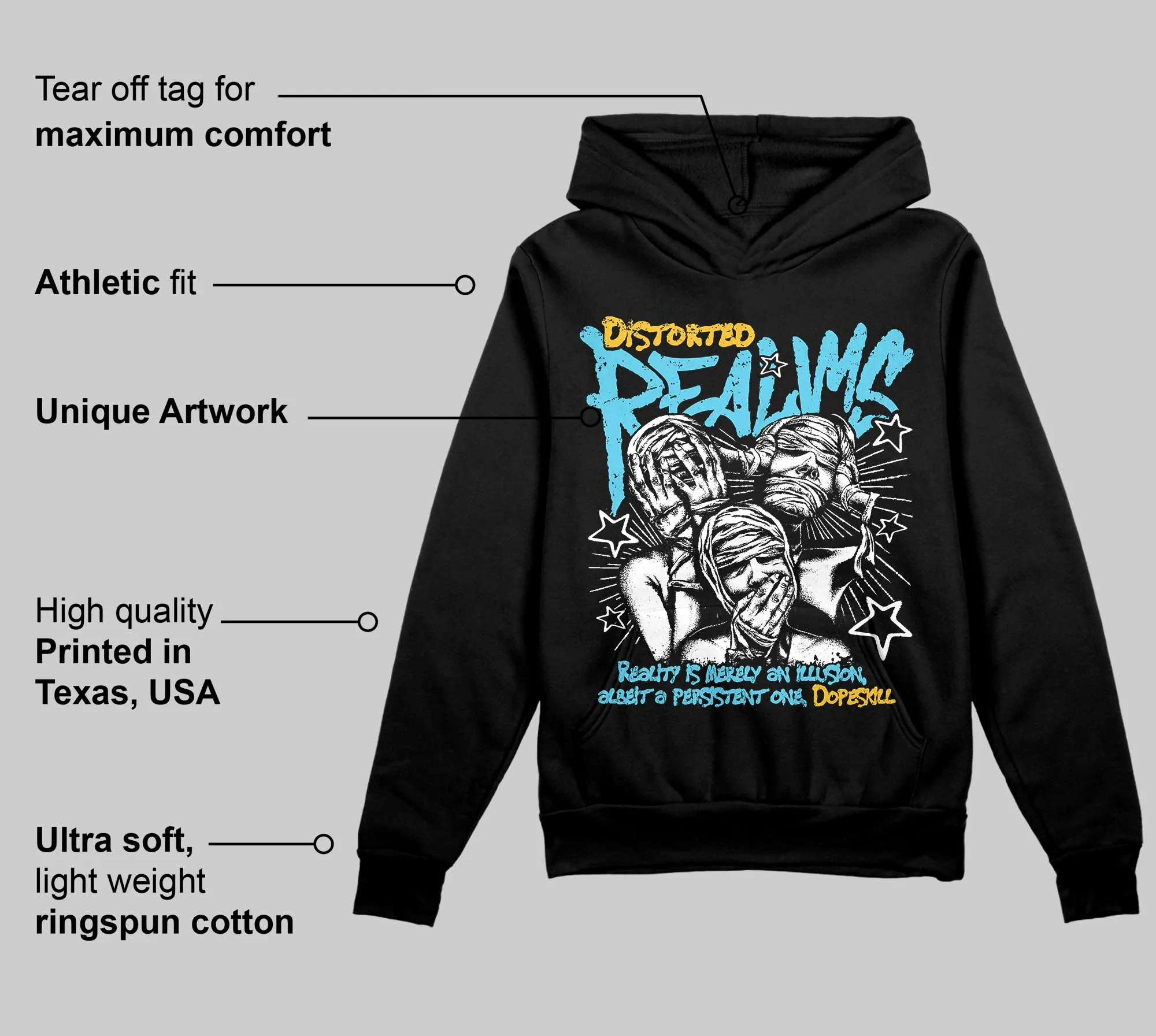 Gamma 11s DopeSkill Hoodie Sweatshirt Distorted Realms Graphic - Image 5