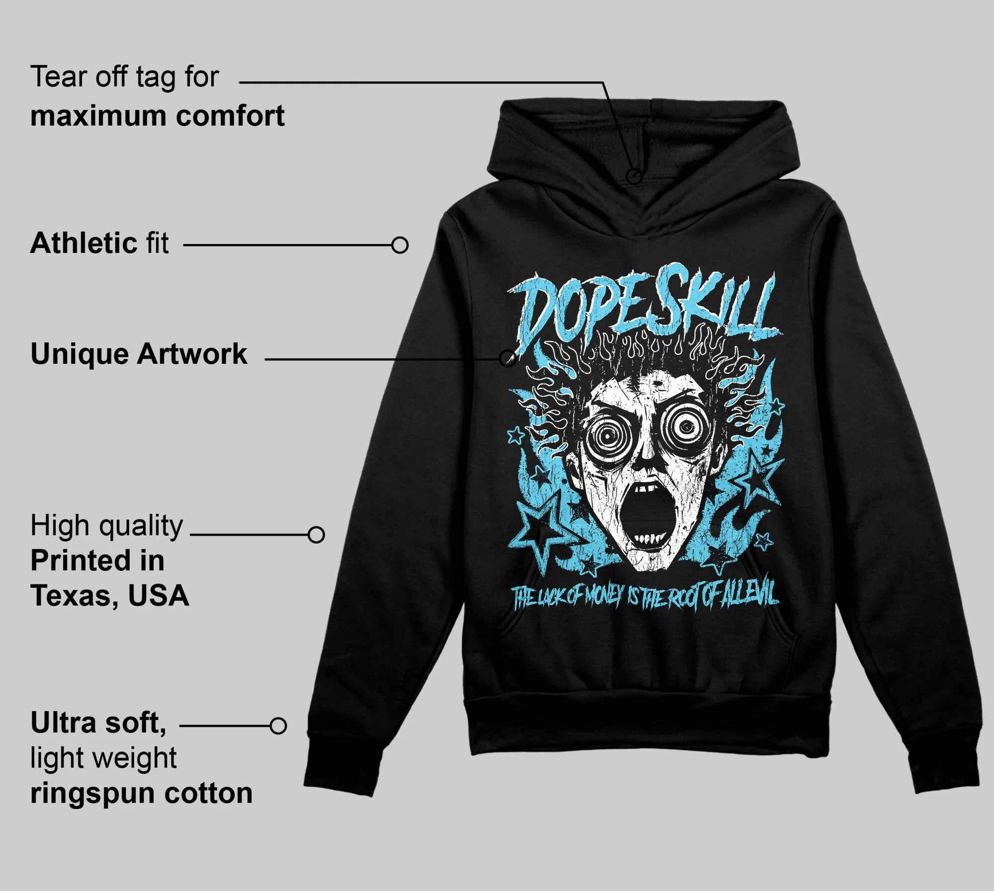 Gamma 11s DopeSkill Hoodie Sweatshirt Root of Evil Graphic - Image 3