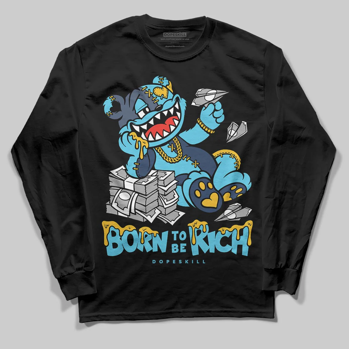 Gamma 11s DopeSkill Long Sleeve T-Shirt Born To Be Rich Graphic