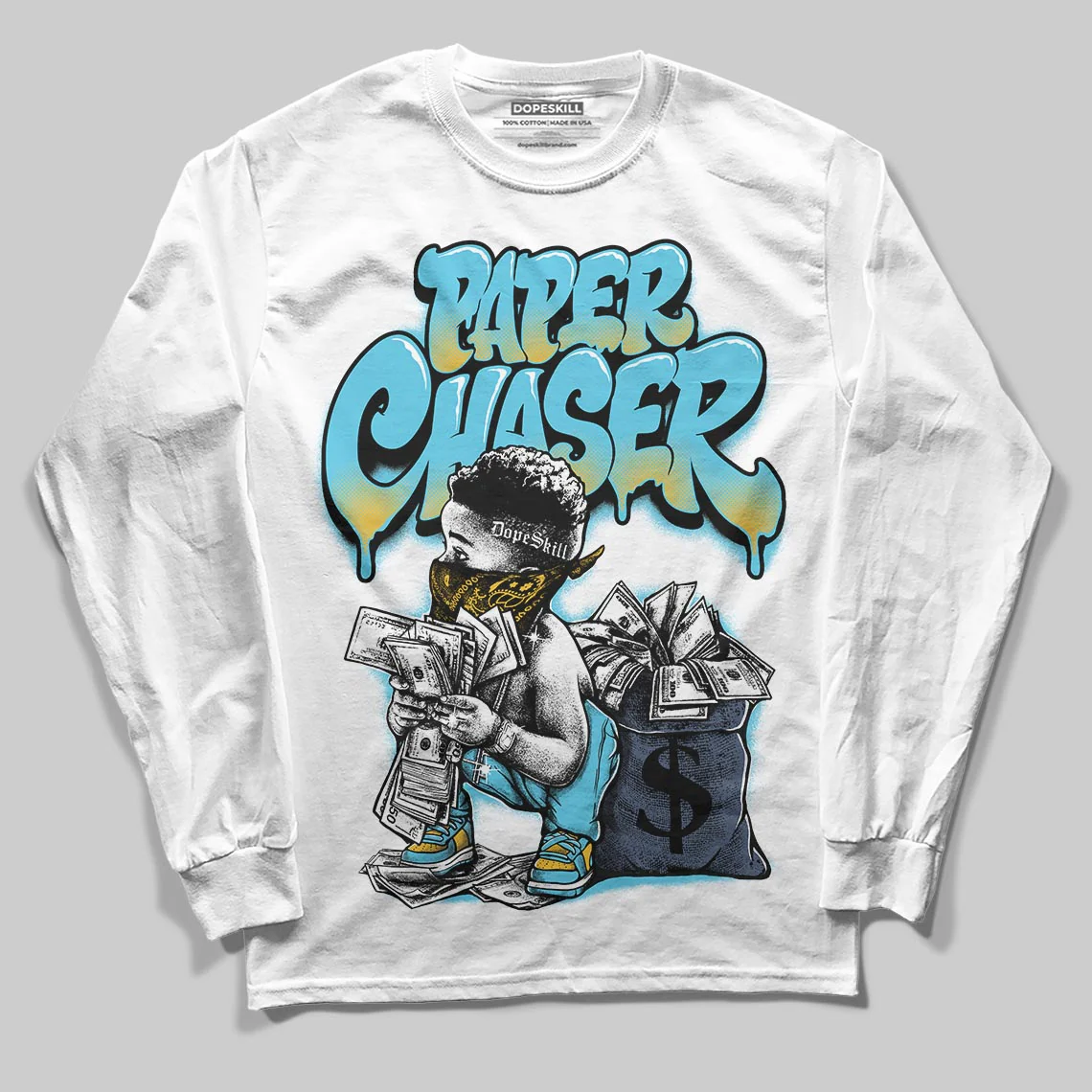 Gamma 11s DopeSkill Long Sleeve T-Shirt Paper Chaser Boy Graphic - Image 2