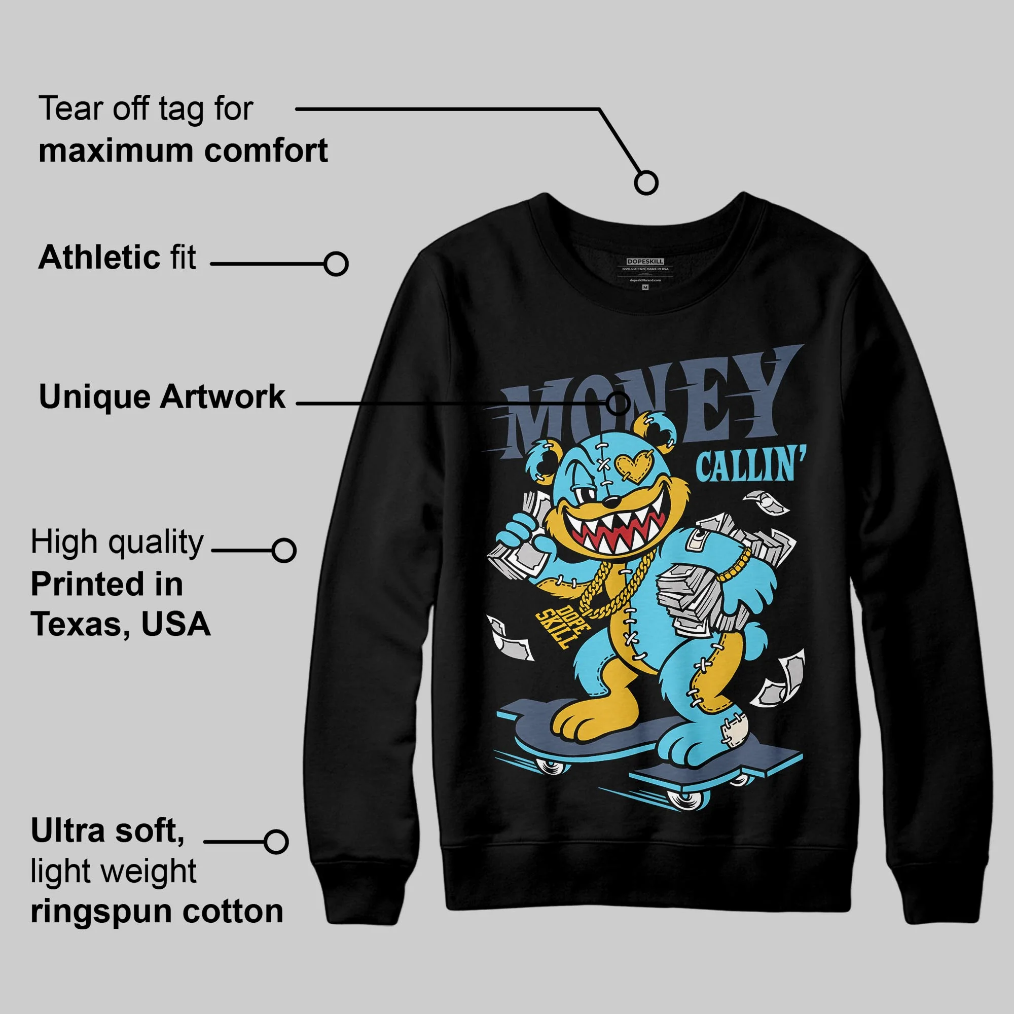 Gamma 11s DopeSkill Sweatshirt Money Callin' Graphic - Image 3