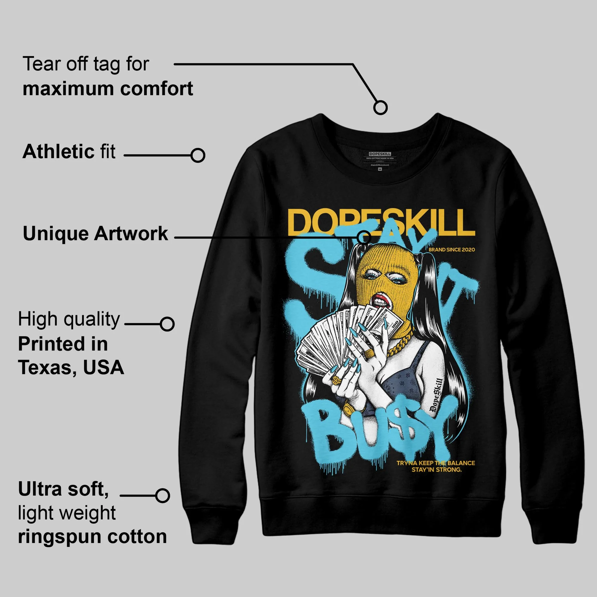 Gamma 11s DopeSkill Sweatshirt Stay It Busy Graphic - Image 3