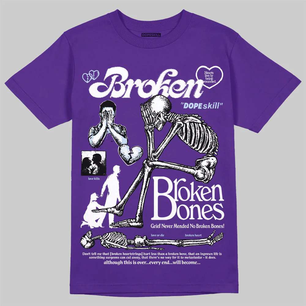 Grape 5s DopeSkill T-Shirt Broken Bones Graphic - Image 3