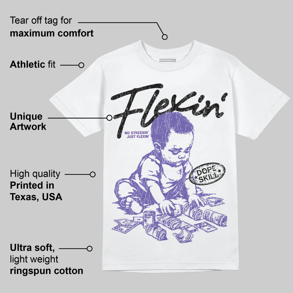 Grape 5s DopeSkill T-Shirt Flexin' Graphic - Image 3