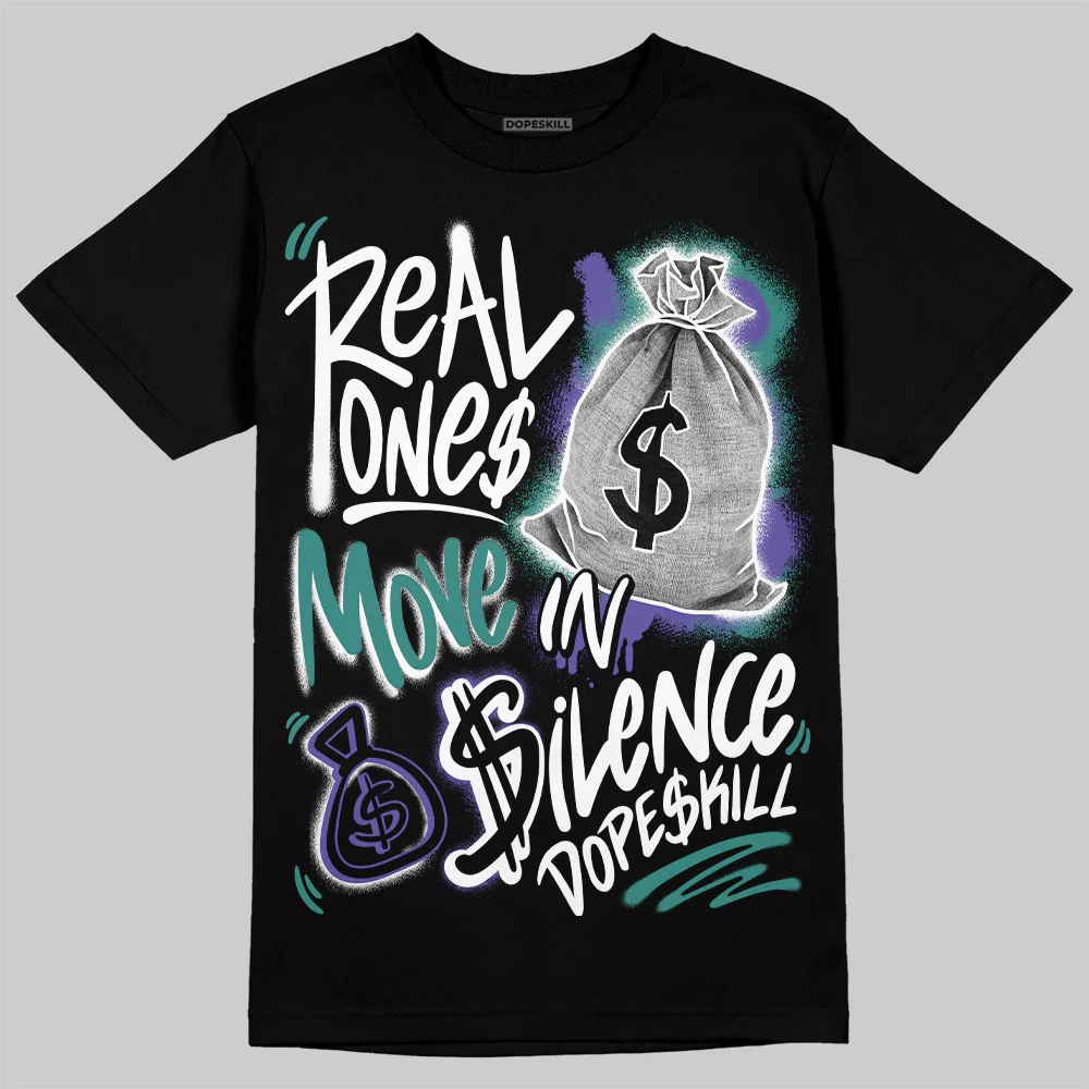 Grape 5s DopeSkill T-Shirt Real Ones Move In Silence Graphic - Image 2
