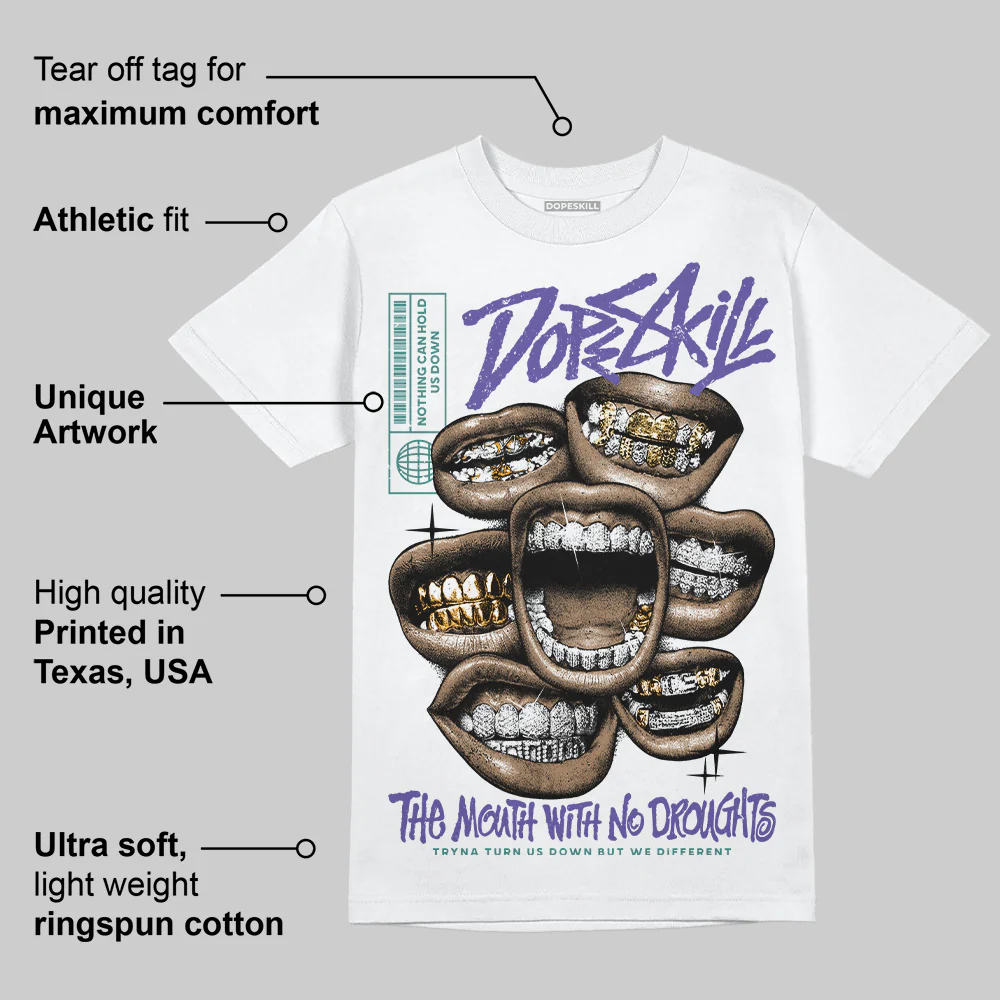 Grape 5s DopeSkill T-Shirt The Mouth With No Droughts Graphic - Image 4