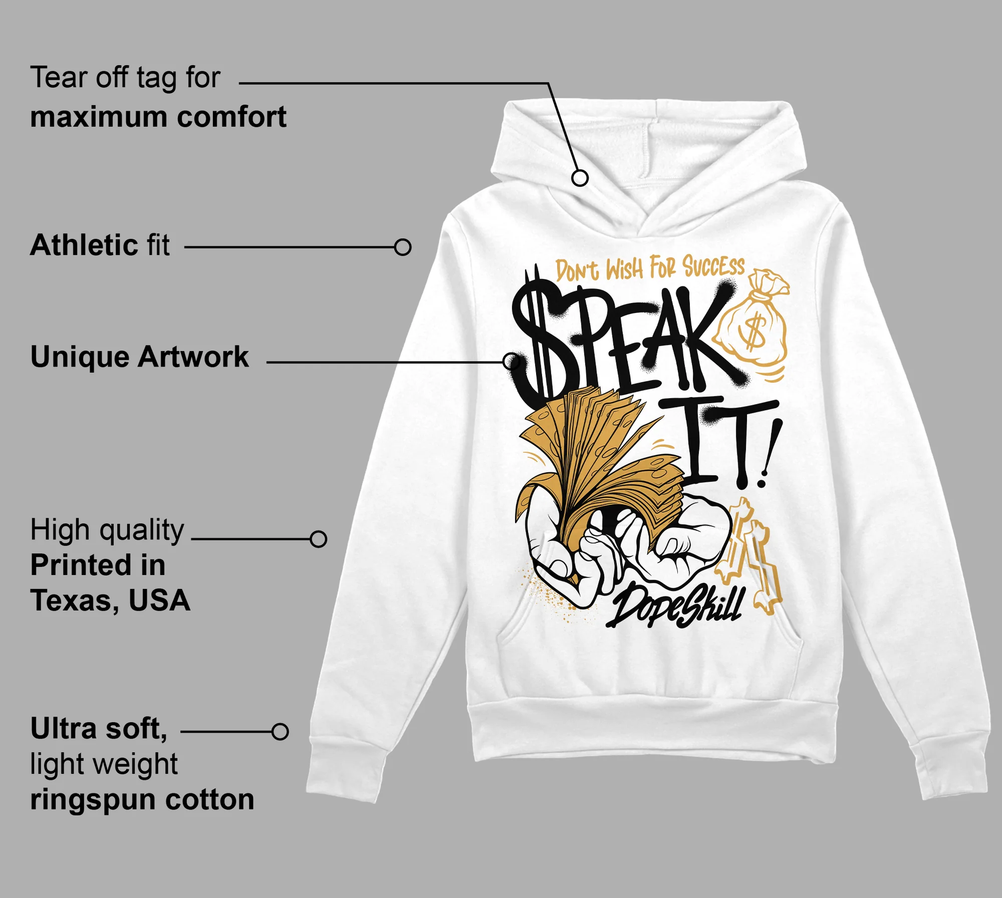 Gratitude 11s DopeSkill Hoodie Sweatshirt Speak It Graphic - Image 3