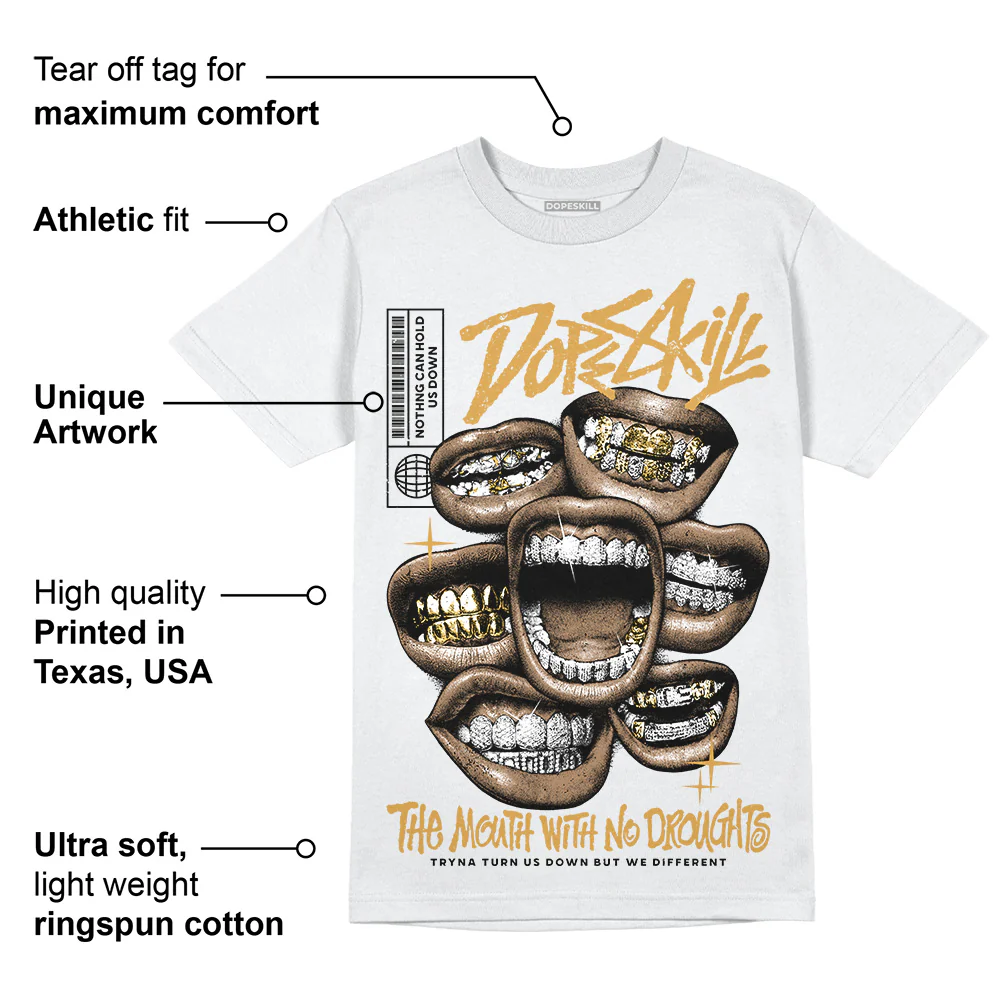 Gratitude 11s DopeSkill T-Shirt The Mouth With No Droughts Graphic - Image 3