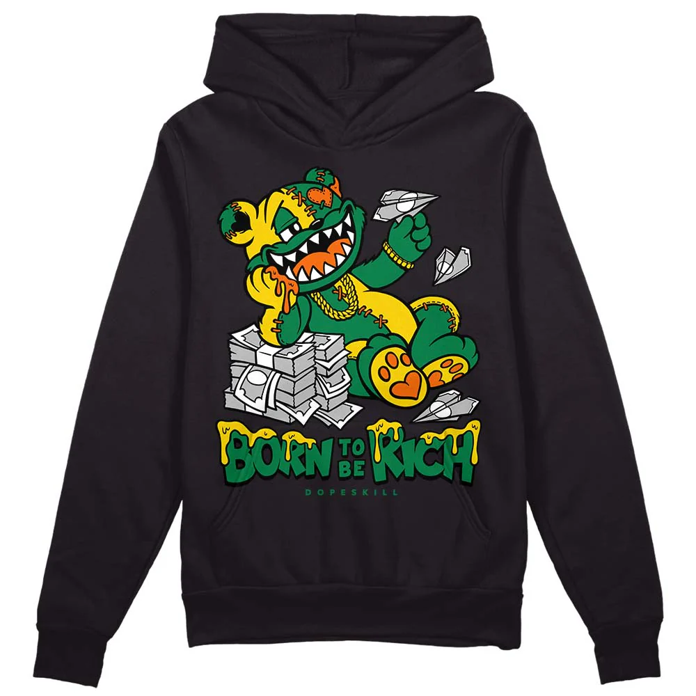Green Collection DopeSkill Hoodie Sweatshirt Born To Be Rich Graphic - Image 2