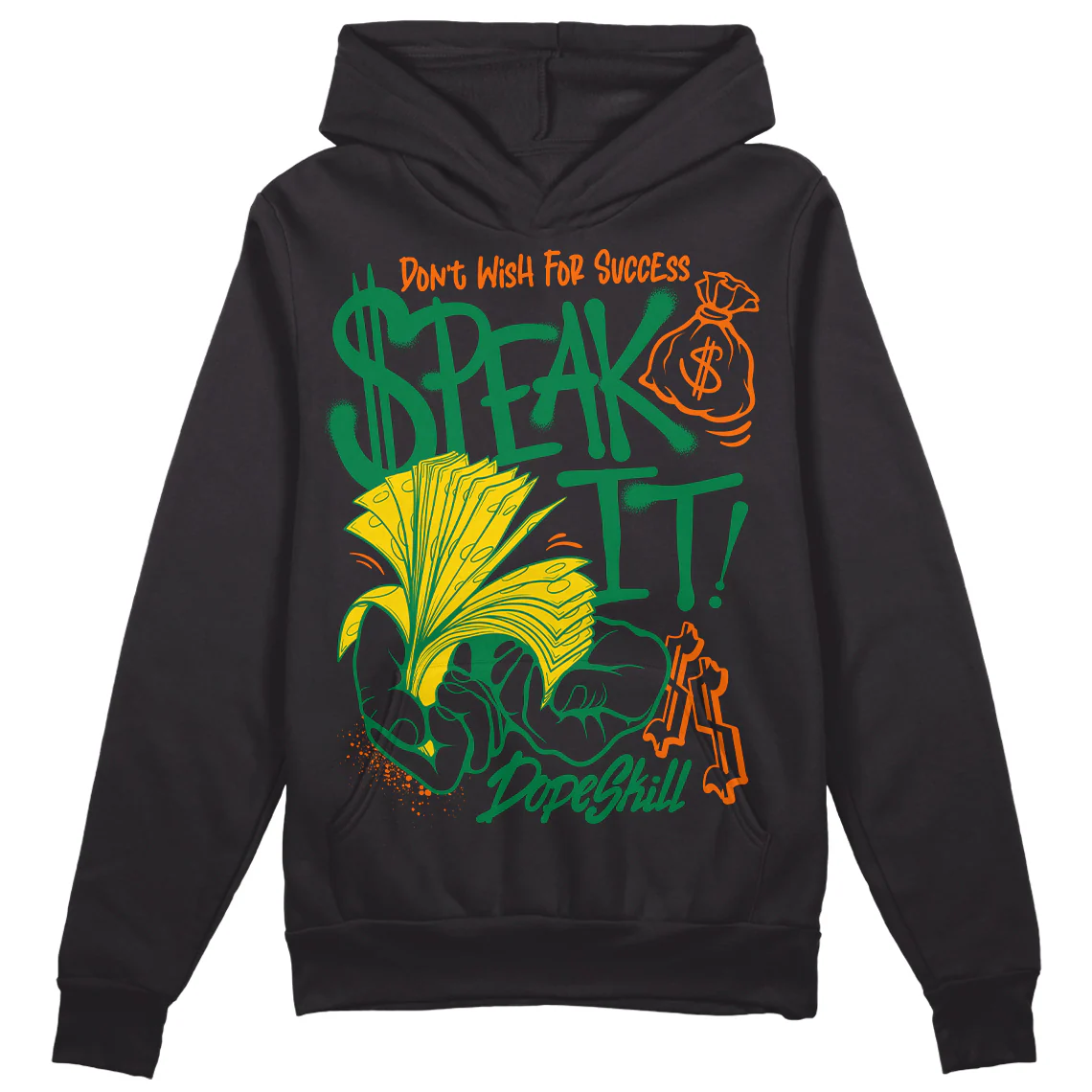 Green Collection DopeSkill Hoodie Sweatshirt Speak It Graphic - Image 2
