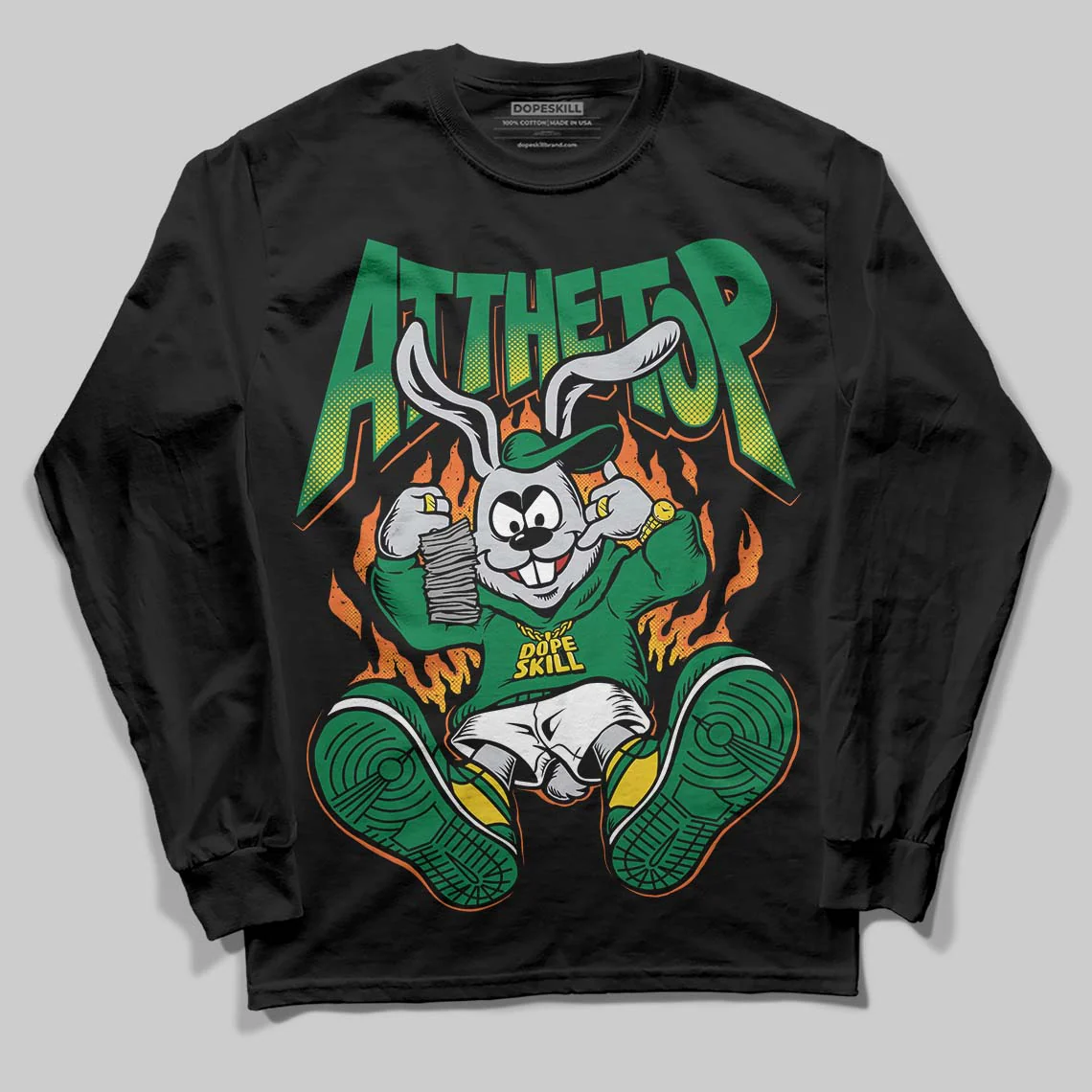 Green Collection DopeSkill Long Sleeve T-Shirt At The Top Graphic - Image 2