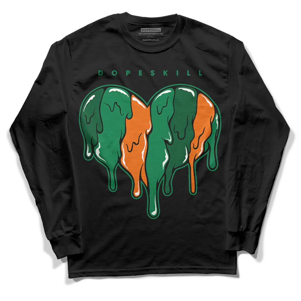 Green Collection DopeSkill Long Sleeve T-Shirt Slime Drip Heart Graphic - Image 2