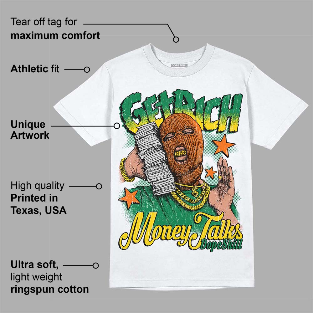 Green Collection DopeSkill T-Shirt Get Rich Graphic - Image 3