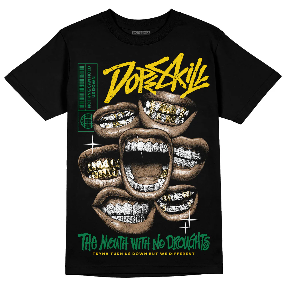 Green Collection DopeSkill T-Shirt The Mouth With No Droughts Graphic - Image 2