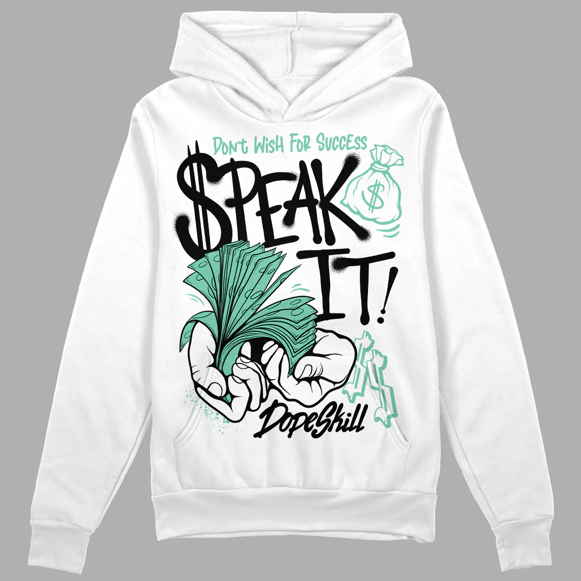 Green Glow 3s DopeSkill Hoodie Sweatshirt Speak It Graphic - Image 2
