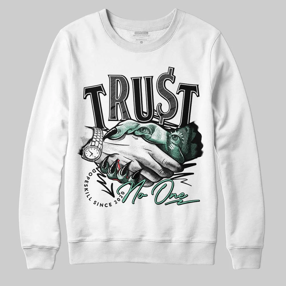 Green Glow 3s DopeSkill Sweatshirt Trust No One Graphic - Image 2