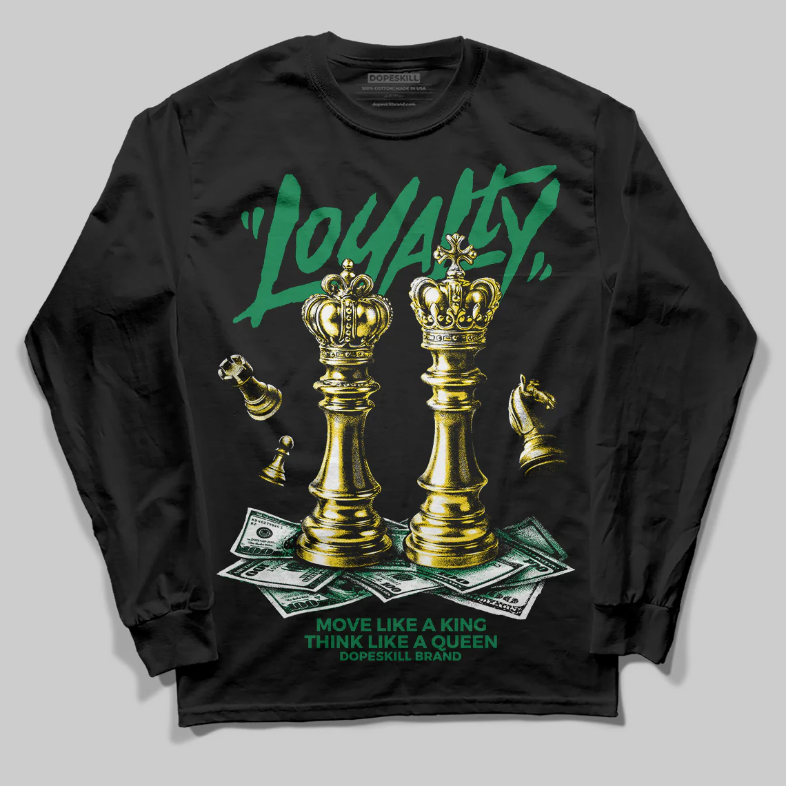 Green 'Loyalty' DopeSkill Graphic Long Sleeve T-Shirt - Image 2