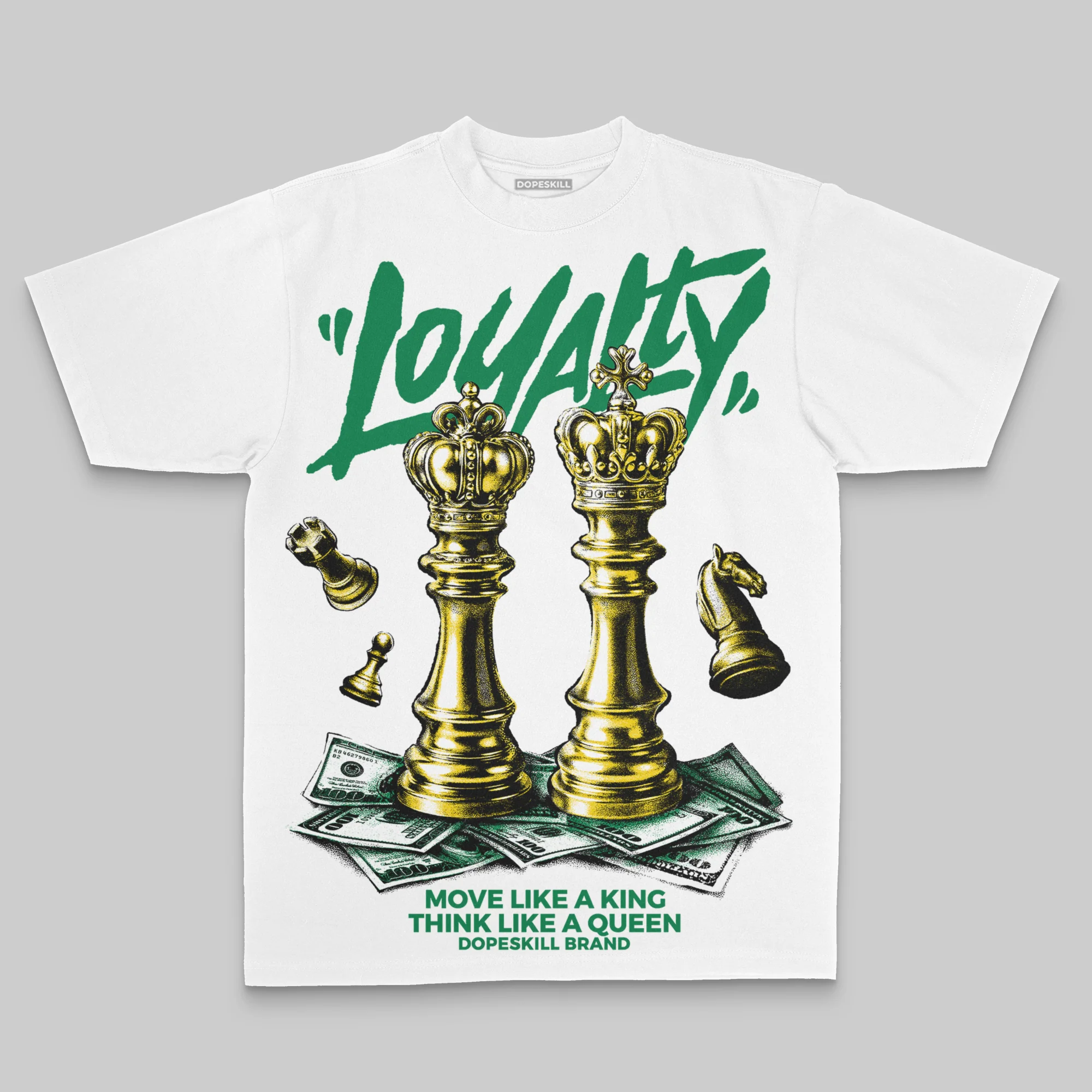 Green Oversize Print 'Loyalty' DopeSkill Graphic T-shirt