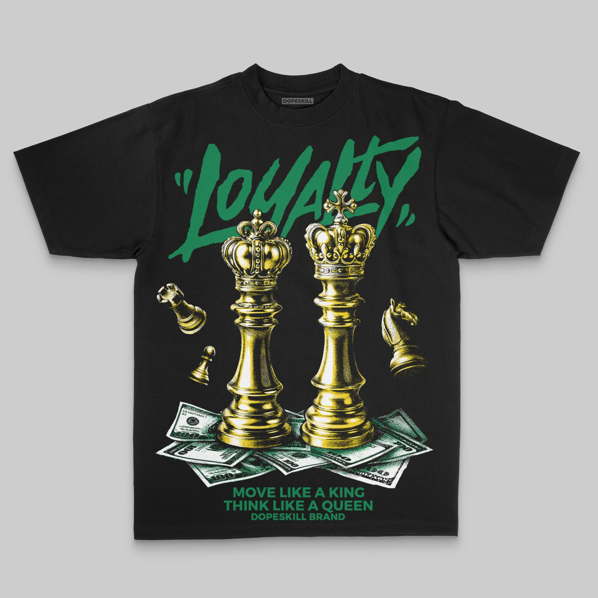 Green Oversize Print 'Loyalty' DopeSkill Graphic T-shirt - Image 2