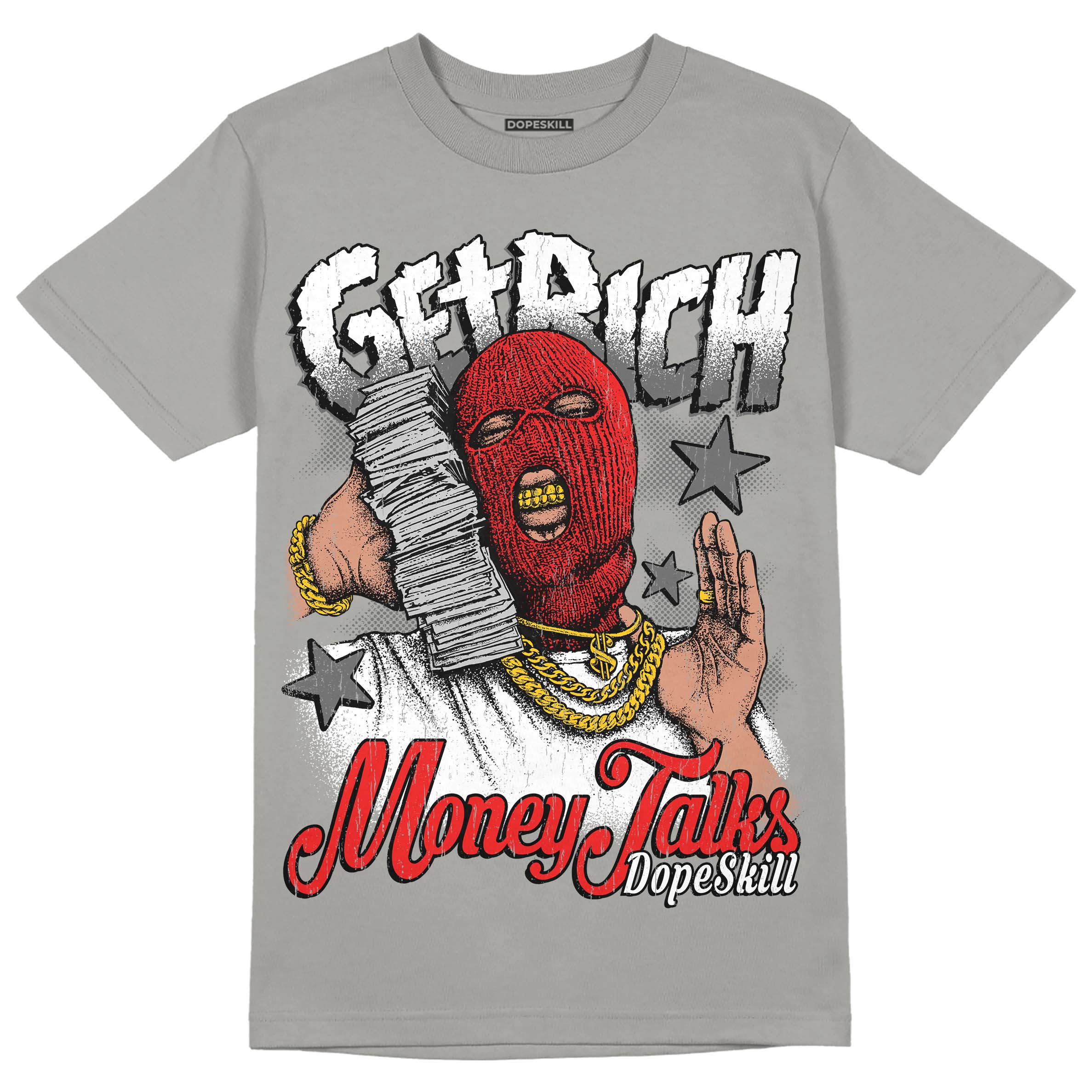 Grey Collection DopeSkill Grey T-shirt Get Rich Graphic