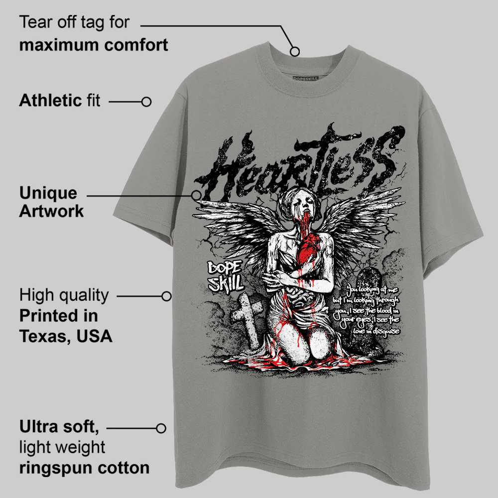 Grey Collection DopeSkill Grey T-shirt Heartless Graphic - Image 2