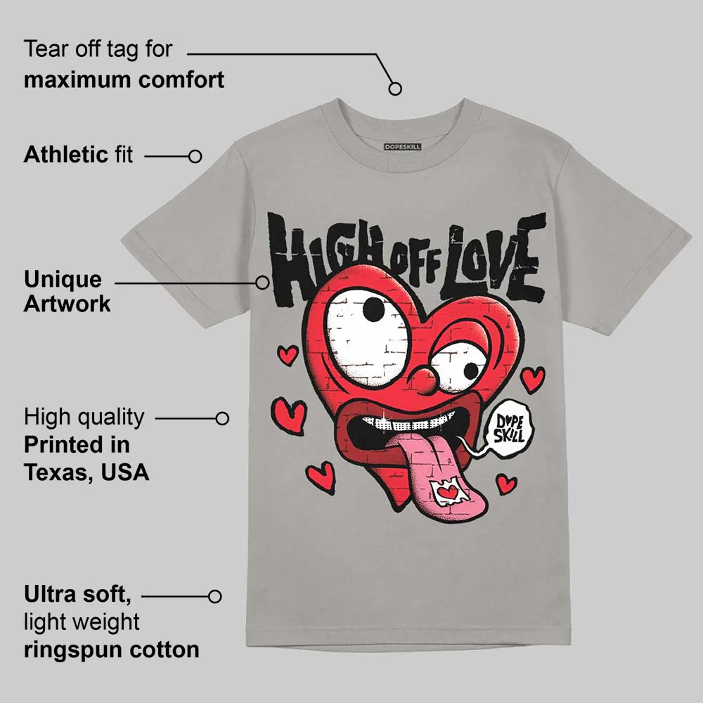Grey Collection DopeSkill Grey T-shirt High Off Love Graphic - Image 2