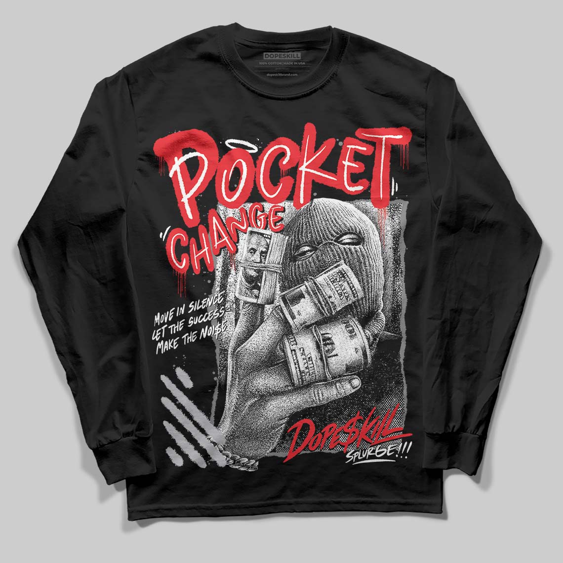 Grey Collection DopeSkill Long Sleeve T-Shirt Pocket Change Graphic - Image 2