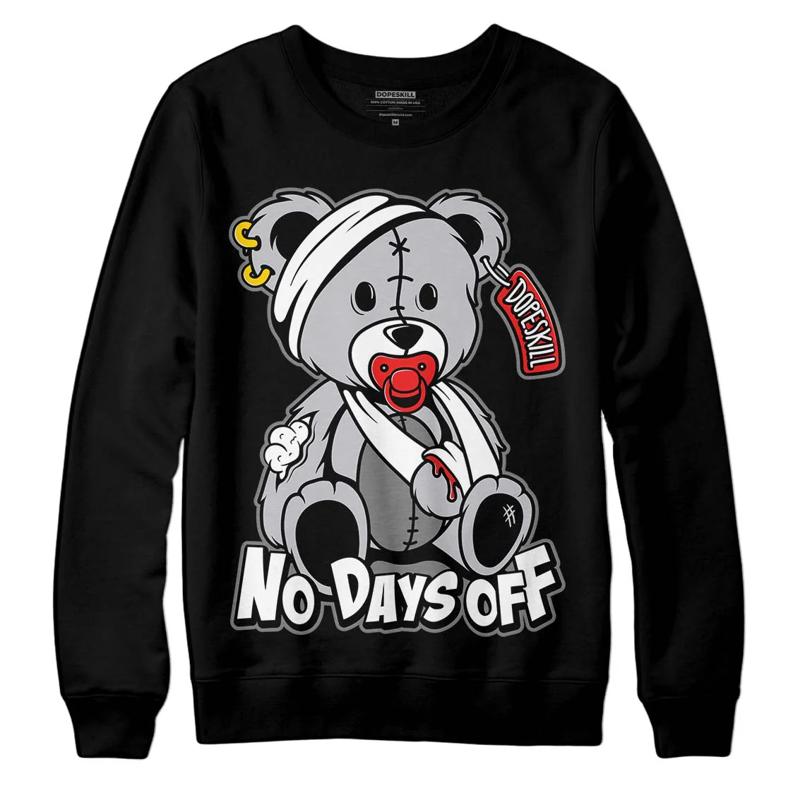 Grey Collection DopeSkill Sweatshirt Hurt Bear Graphic - Image 2