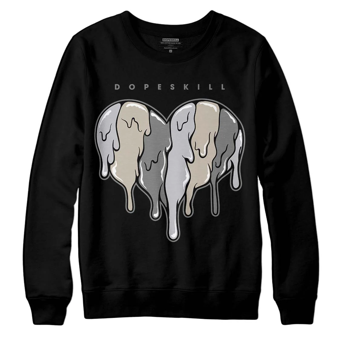 Grey Collection DopeSkill Sweatshirt Slime Drip Heart Graphic - Image 2