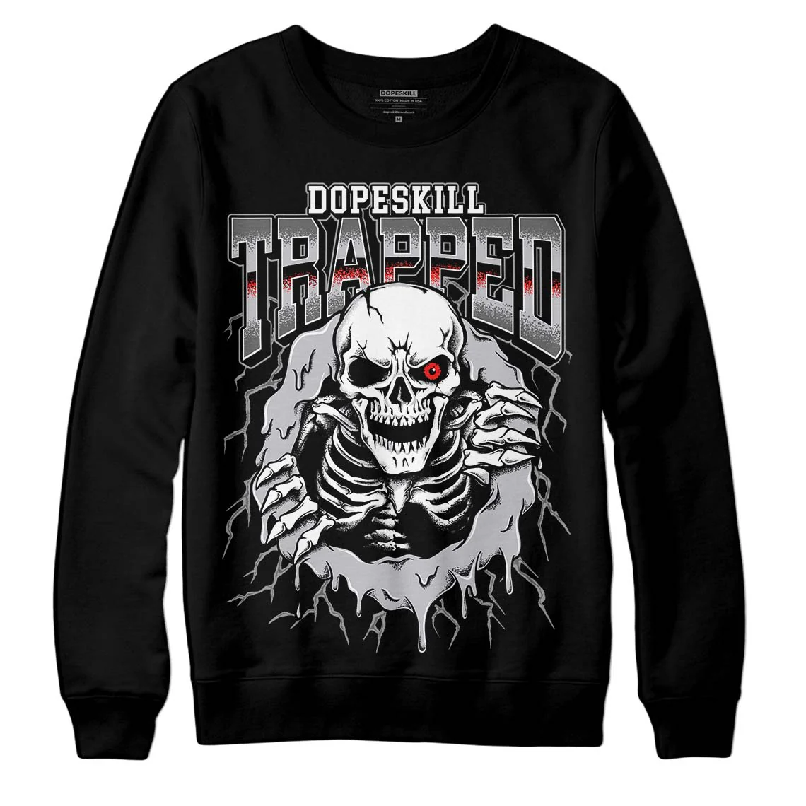Grey Collection DopeSkill Sweatshirt Trapped Halloween Graphic - Image 2