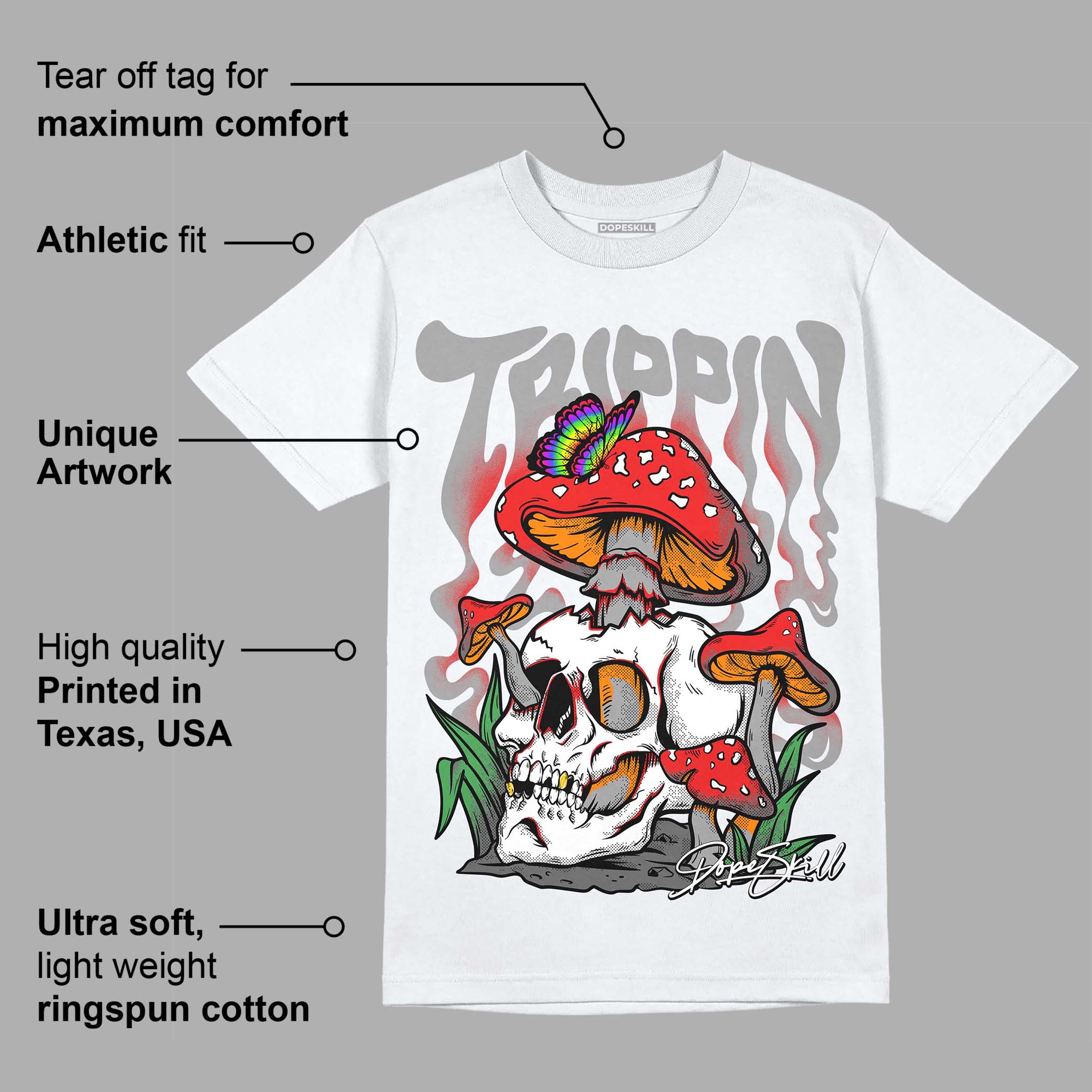Grey Collection DopeSkill T-Shirt Trippin Graphic - Image 3