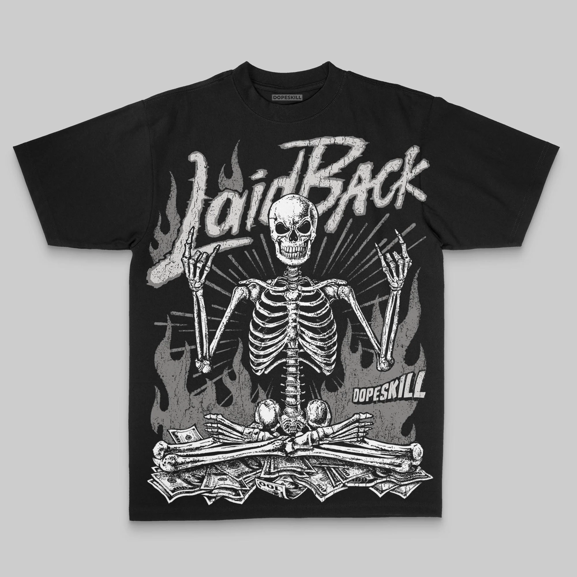 Grey Oversize Print Laid Back DopeSkill Graphic T-shirt - Image 2
