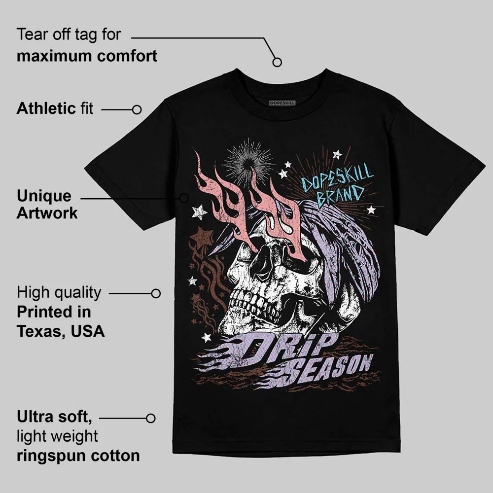 Harris Tweed x Denim Turquoise Dunk DopeSkill T-Shirt Drip Season Graphic - Image 3