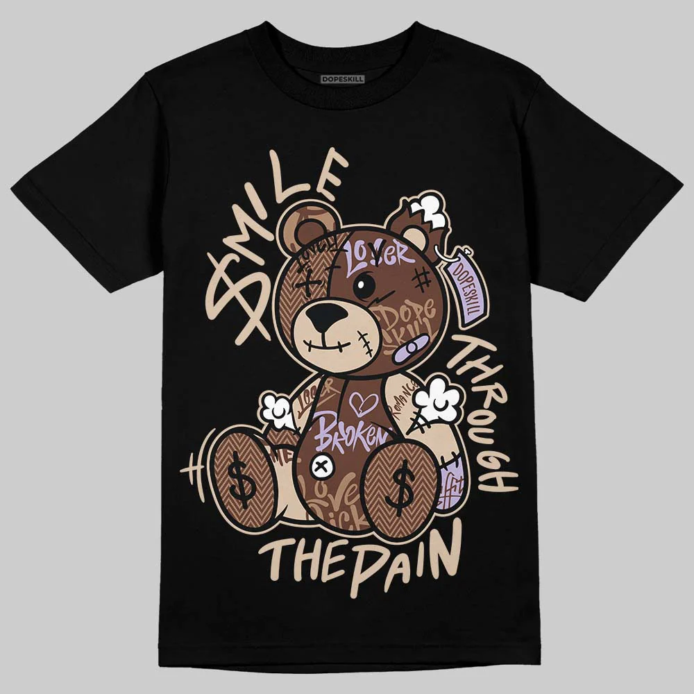 Harris Tweed x Sesame/Violet Mist Dunk DopeSkill T-Shirt Smile Through The Pain Graphic - Image 2