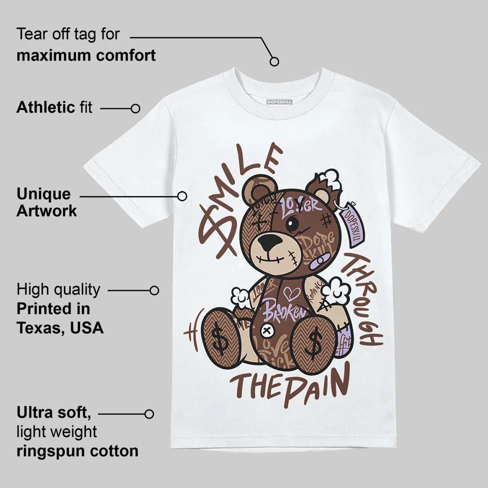 Harris Tweed x Sesame/Violet Mist Dunk DopeSkill T-Shirt Smile Through The Pain Graphic - Image 3