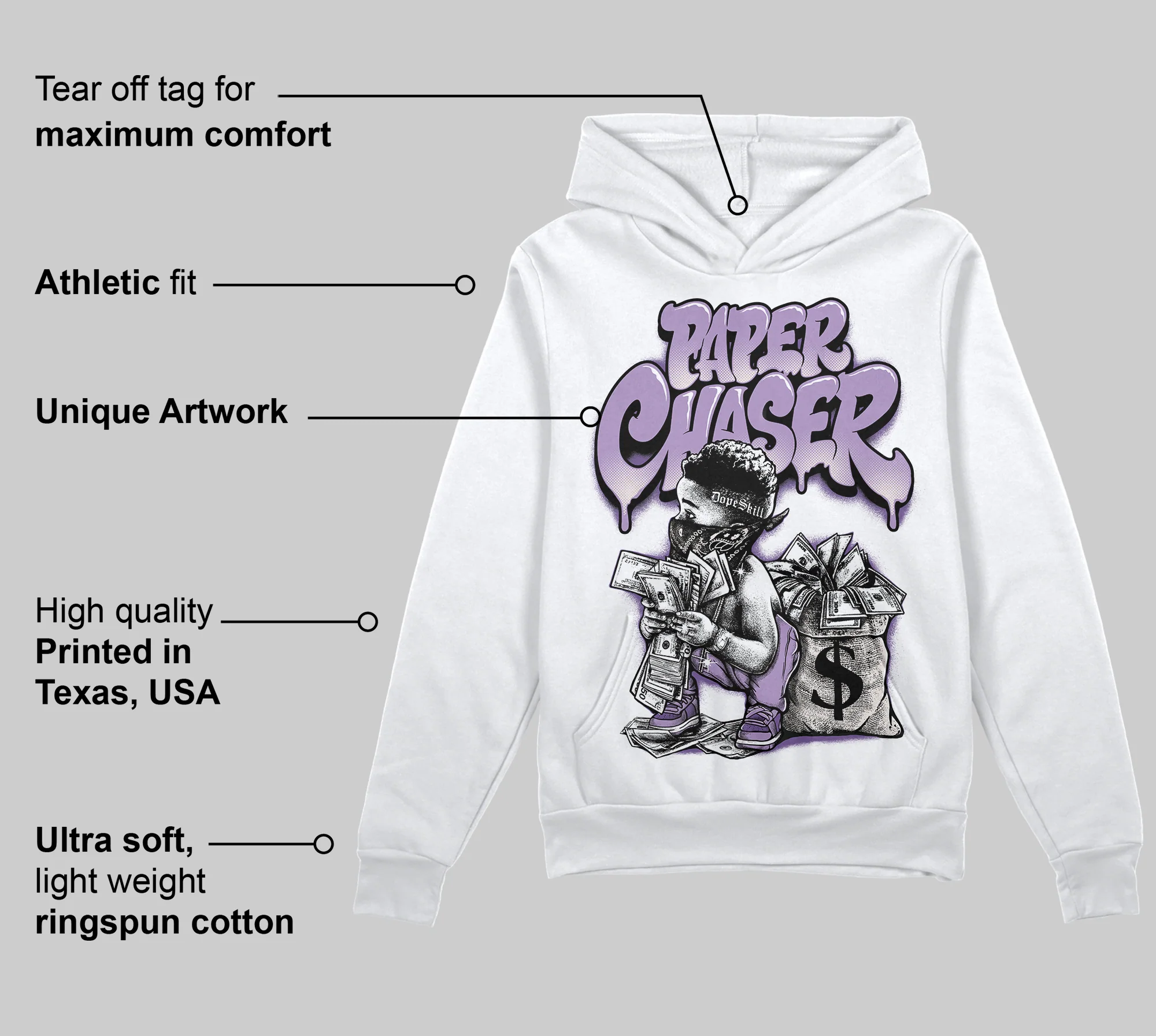Hydrangeas 10s DopeSkill Hoodie Sweatshirt Paper Chaser Boy Graphic - Image 3