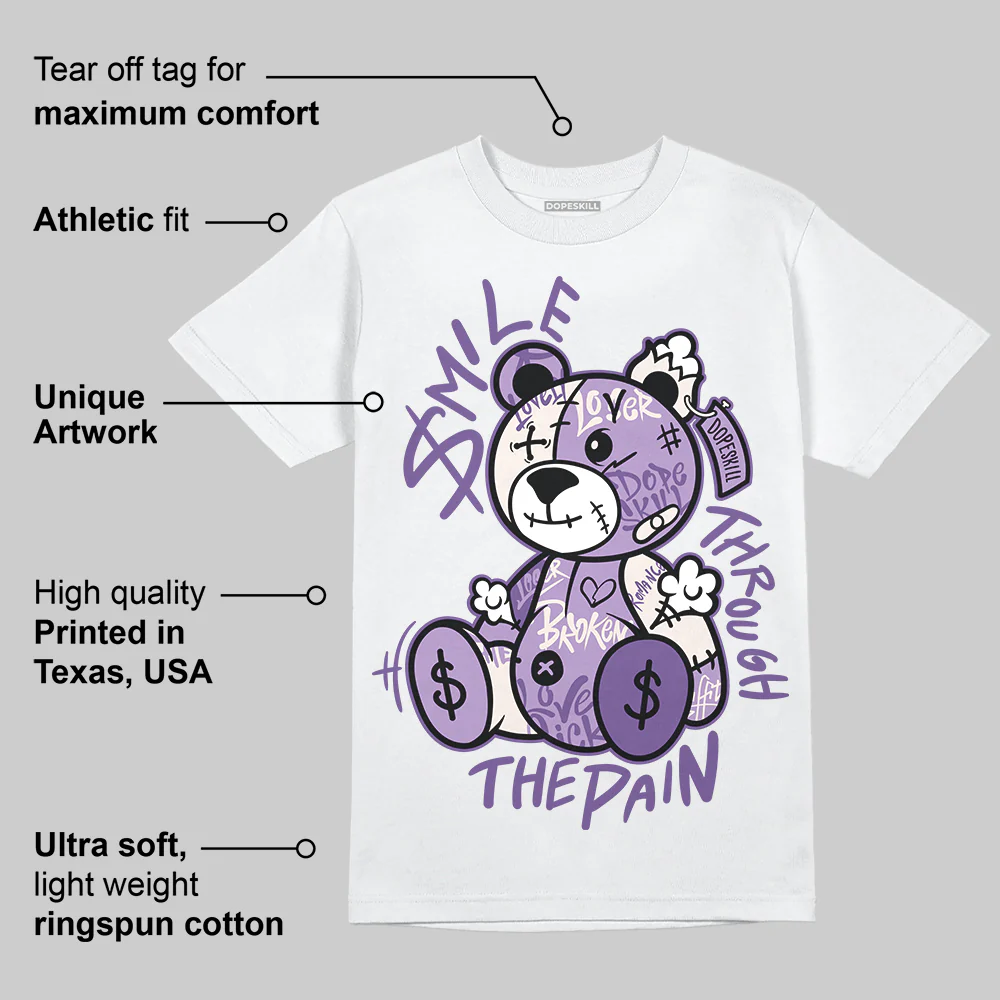 Hydrangeas 10s DopeSkill T-Shirt Smile Through The Pain Graphic - Image 3
