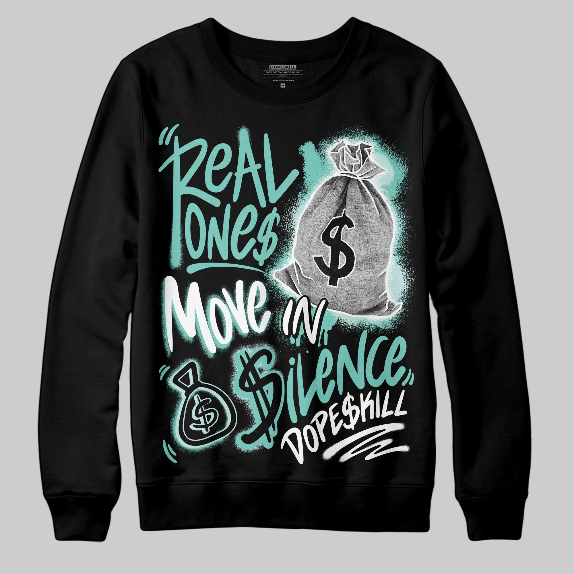 Igloo 11s DopeSkill Sweatshirt Real Ones Move In Silence Graphic - Image 2