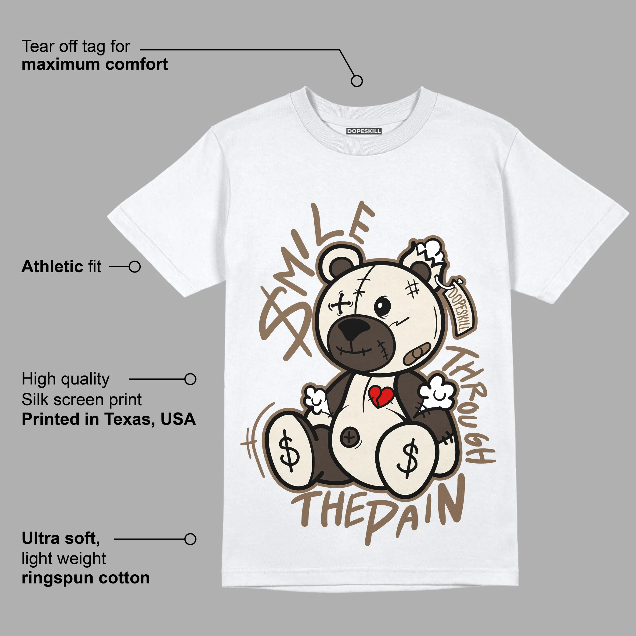 AJ 1 Low OG “Reverse Mocha” DopeSkill T-Shirt BEAN Graphic - Image 3
