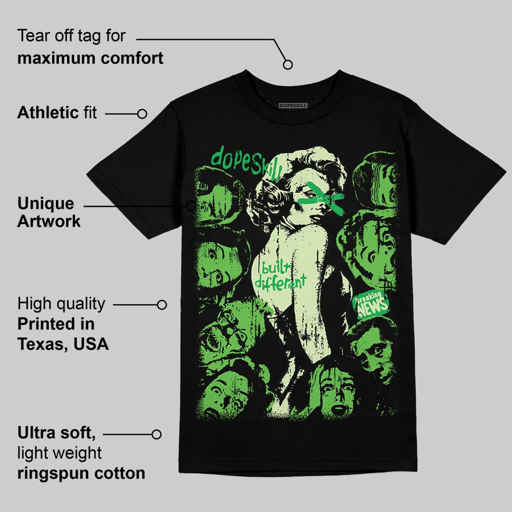 Jumpman Jack “Green Spark” DopeSkill T-Shirt Built Different Graphic - Image 3