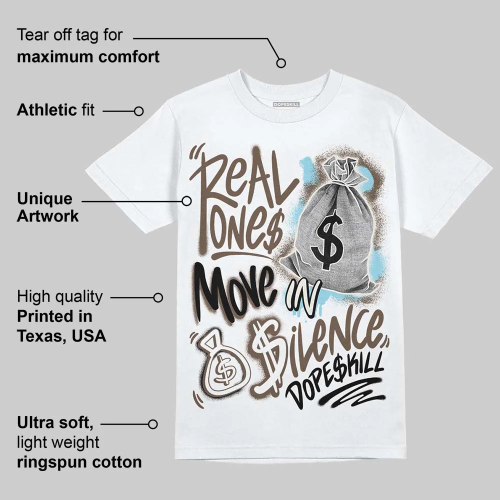 Kayano 12.1 Cream/Stillwater DopeSkill T-Shirt Real Ones Move In Silence Graphic - Image 3