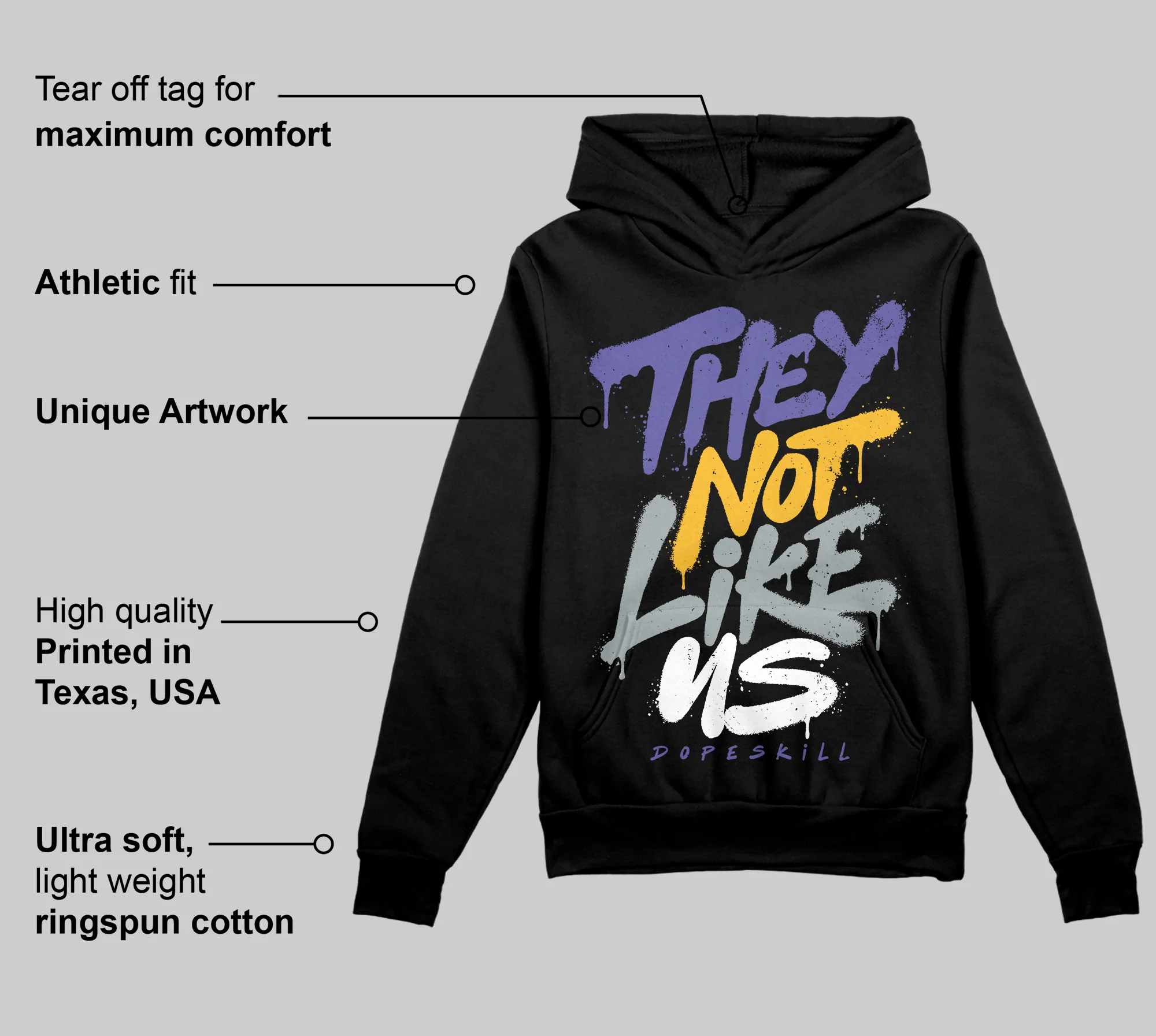 Lakers 4s DopeSkill Hoodie Sweatshirt They Not Like Us Graphic - Image 3