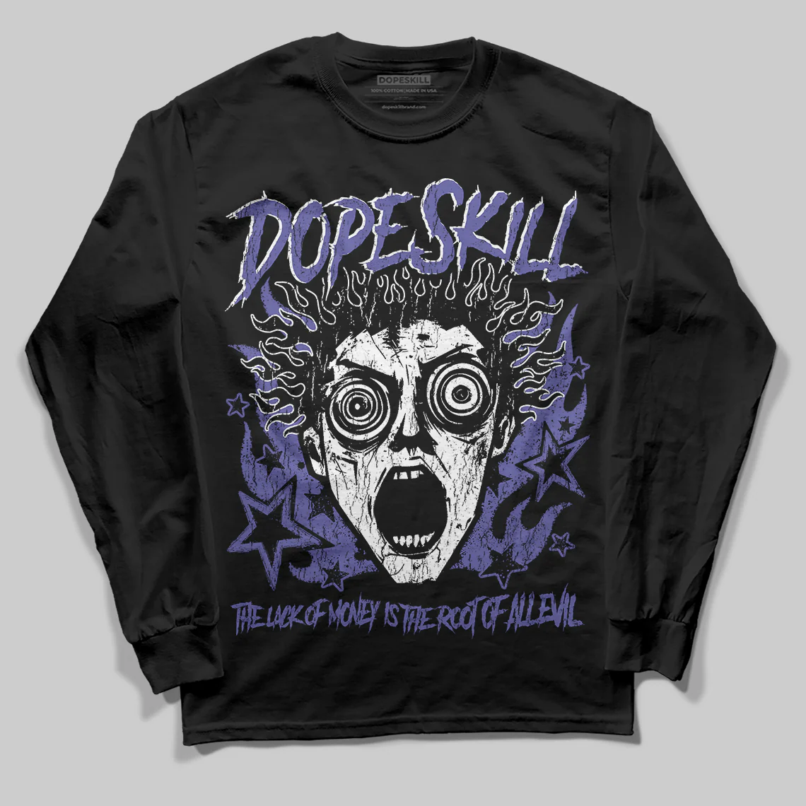 Lakers 4s DopeSkill Long Sleeve T-Shirt Root of Evil Graphic