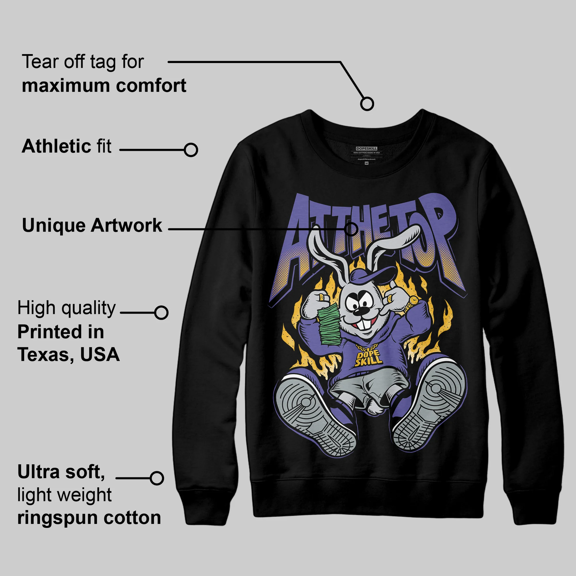 Lakers 4s DopeSkill Sweatshirt At The Top Graphic - Image 3