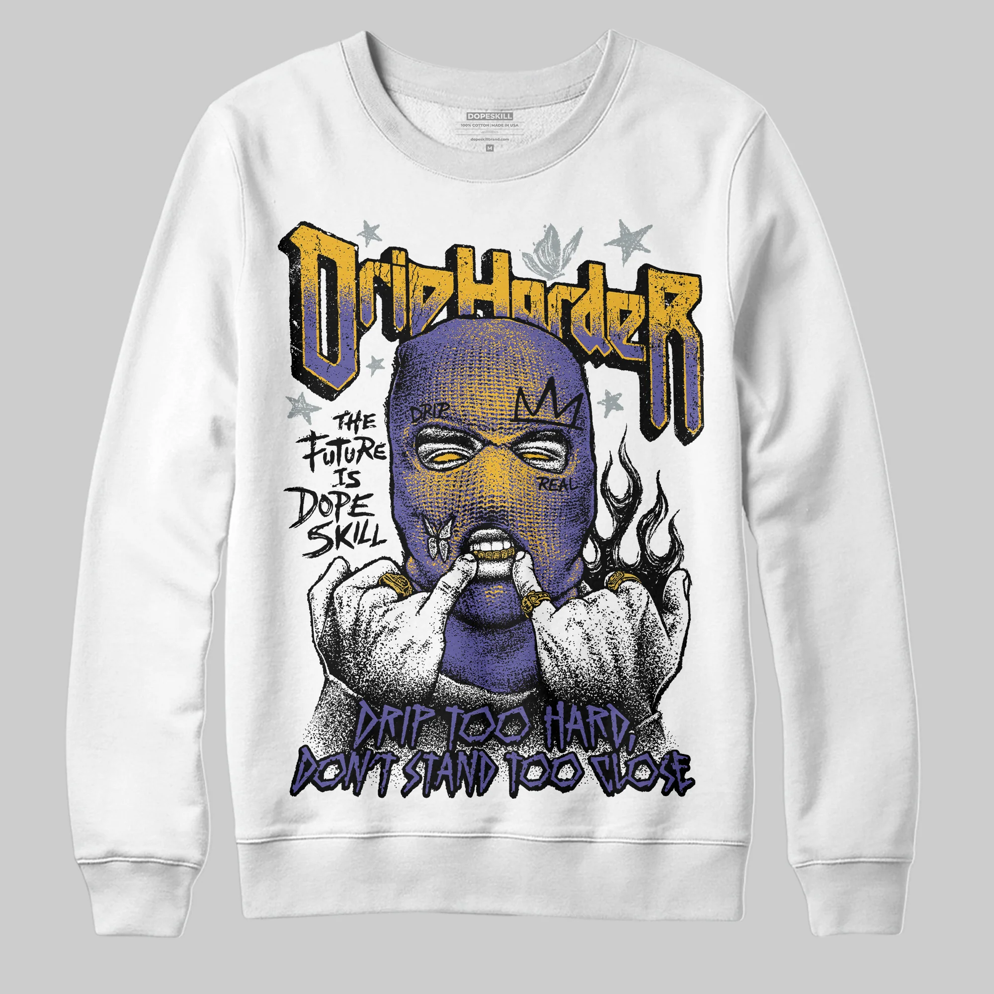 Lakers 4s DopeSkill Sweatshirt Drip Harder Graphic - Image 2
